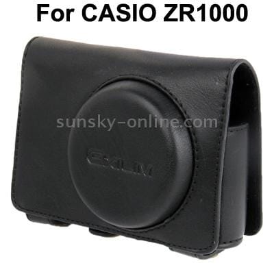 Leather Camera Case Bag for CASIO ZR1000 (Coffee)