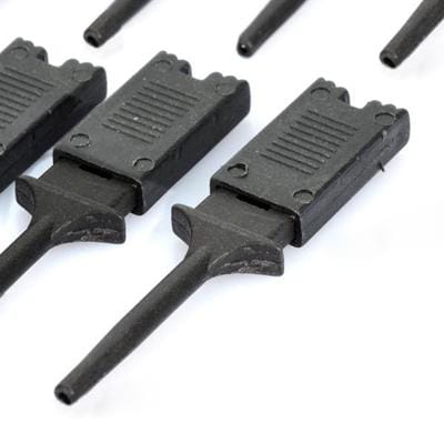 Plastic Flat Multimeter Test Hook Clip Probes for PCB IC (Black)