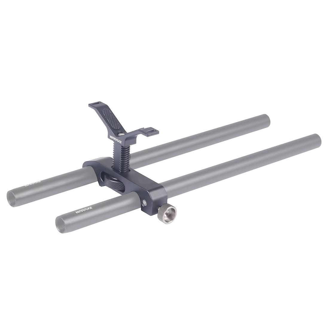 WARAXE 2639 Y Shape Telephoto Lens Support Bracket with Adjustable Knob for 15mm Rail Rod Support System (Grey)