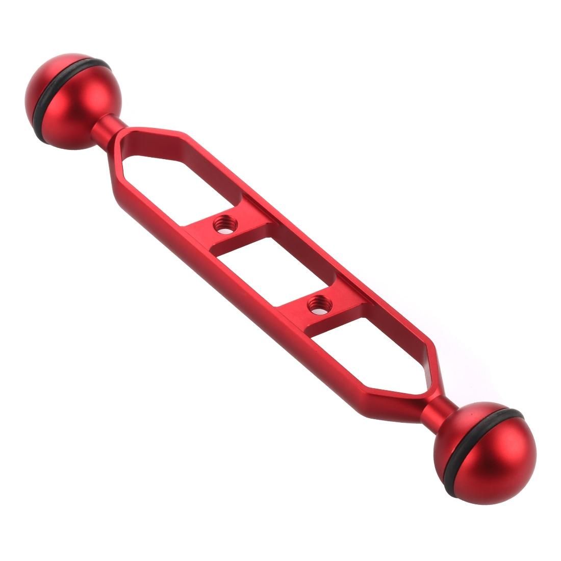 PULUZ 7.0 inch 17.8cm Aluminum Alloy Dual Balls Arm for Underwater Torch / Video Light (Red)