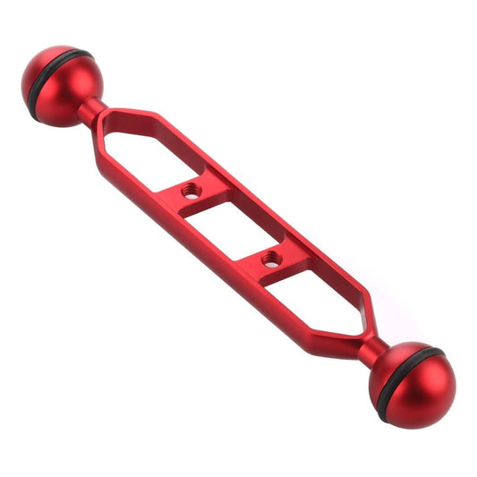 PULUZ 7.0 inch 17.8cm Aluminum Alloy Dual Balls Arm for Underwater Torch / Video Light (Red)