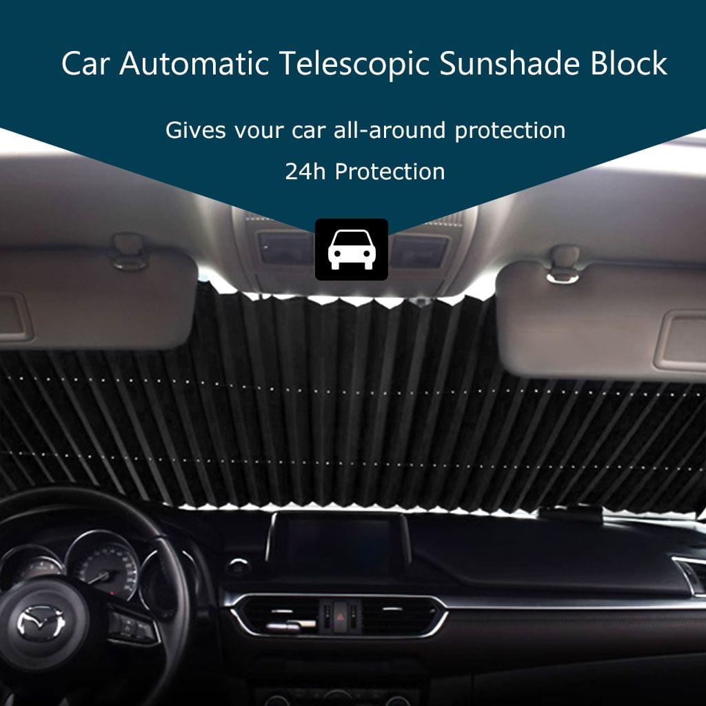 Car Window Sun Shade Retractable Foldable Windshield Cover - Double wire box 650mm
