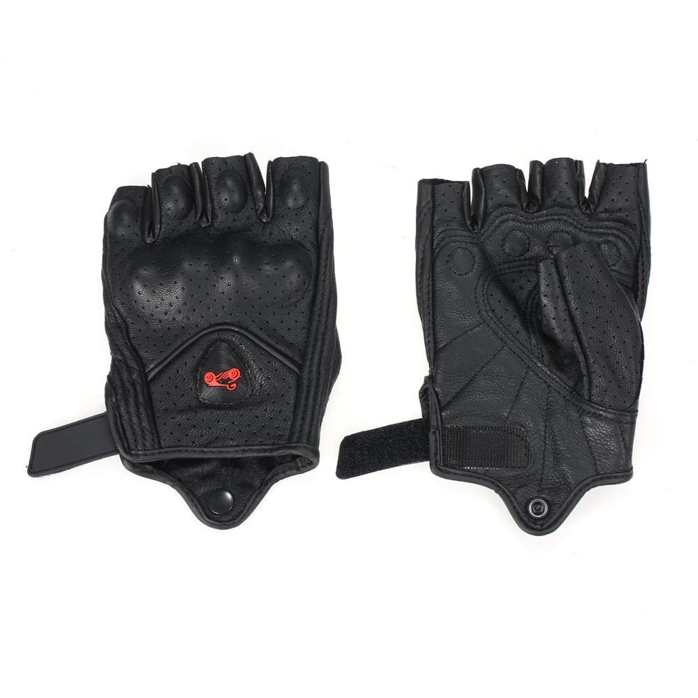 Wear-resistant Leather Half Finger Gloves for Cycling - XL