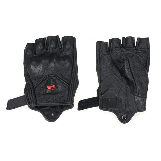 Wear-resistant Leather Half Finger Gloves for Cycling - XL