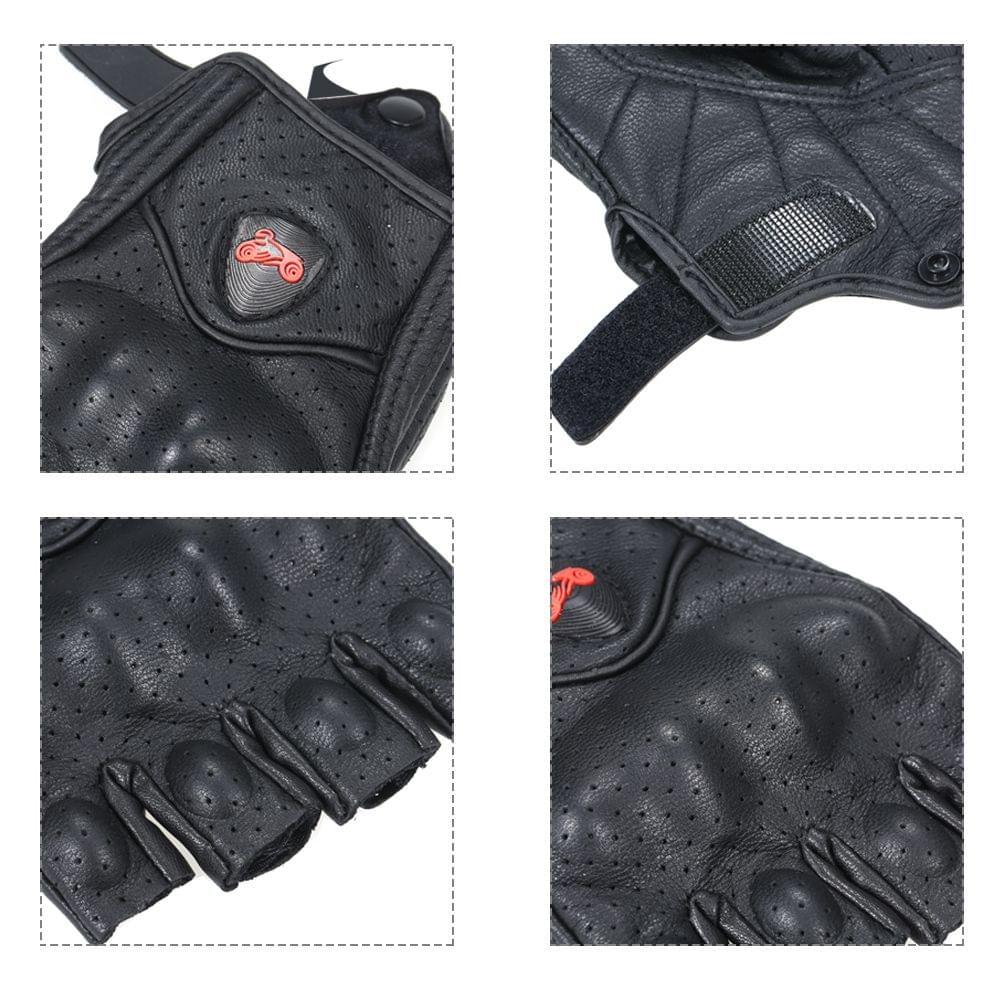 Wear-resistant Leather Half Finger Gloves for Cycling - XL