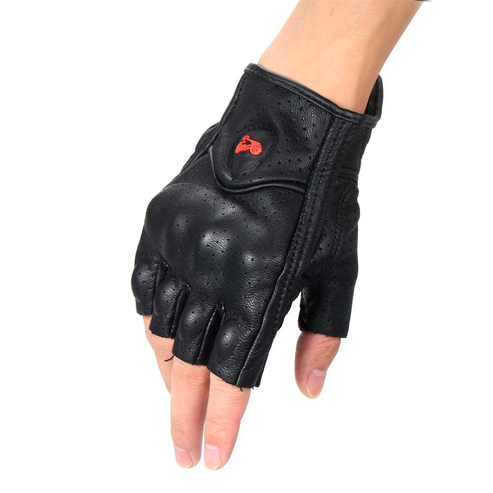 Wear-resistant Leather Half Finger Gloves for Cycling - XL