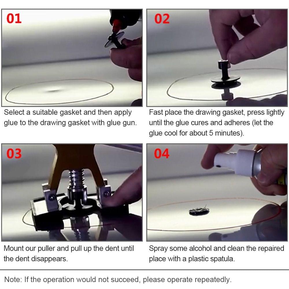 Paintless Dent Repair Tools Kit Dent Lifter Puller Glue Tabs - EU Plug
