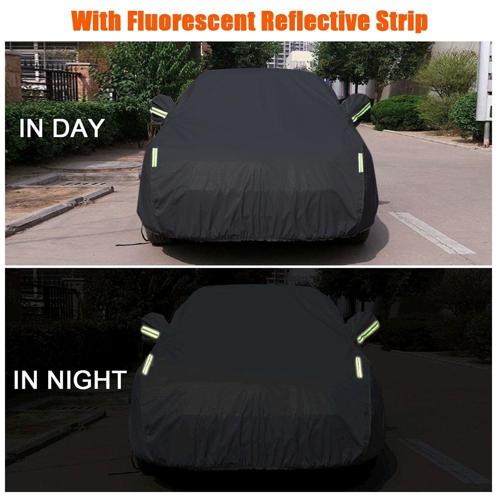 Car Cover Full Sedan Covers with Reflective Strip Sunscreen - S
