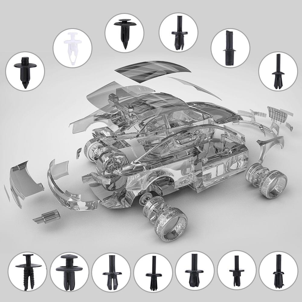 415Pcs Assorted Car Body Plastics Push  Retainer Pin Rivet