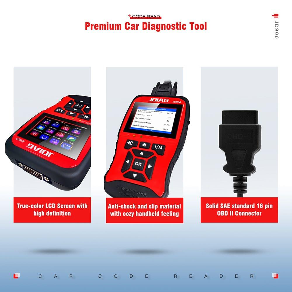 JDiag Multi-function Large Screen Code Reader JD906 Enhanced