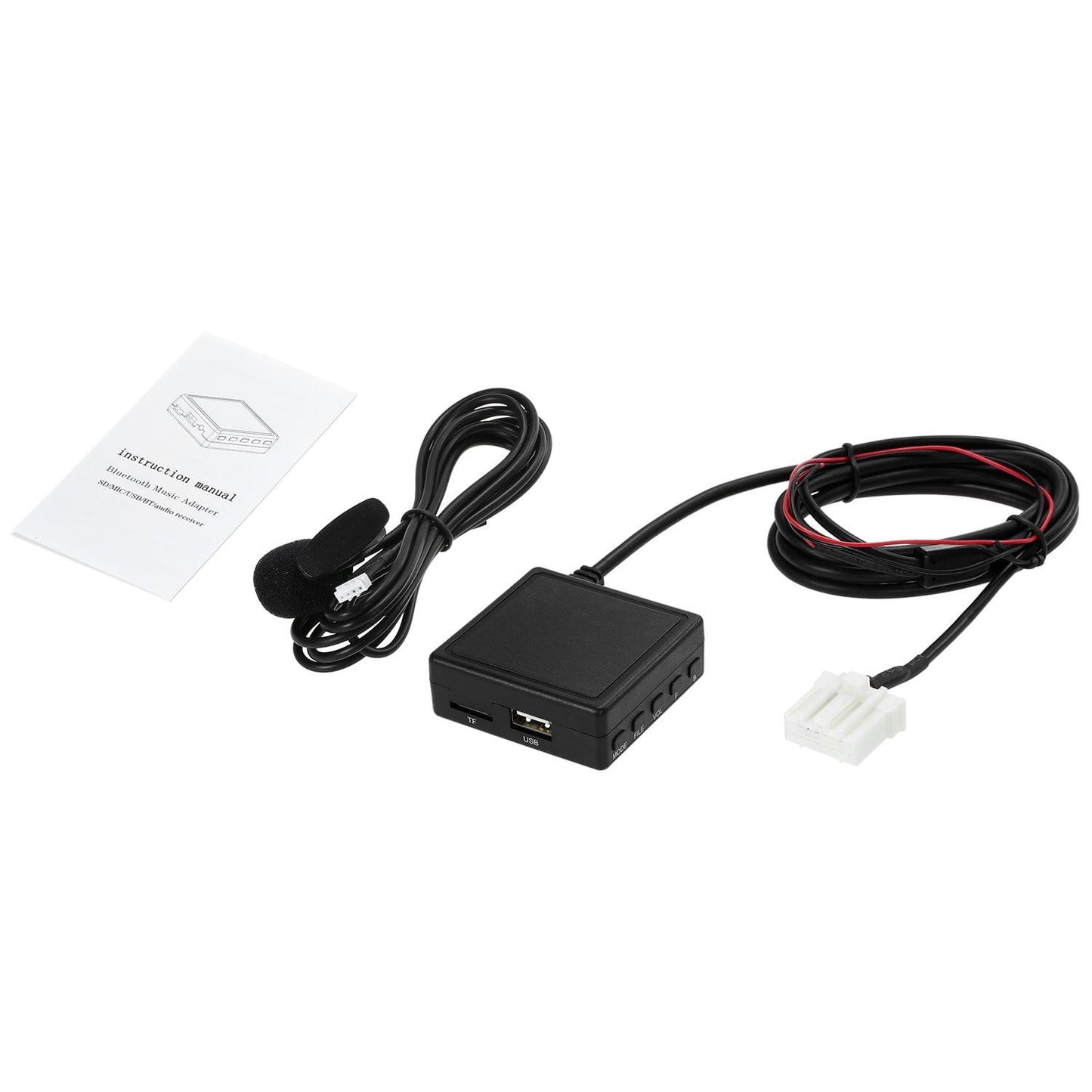 Car AUX-IN Radio Adapter BT Music Handsfree Microphone USB