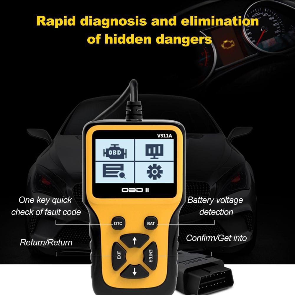 V311A OBD II Scanner Car Diagnostic Tool Battery Voltage