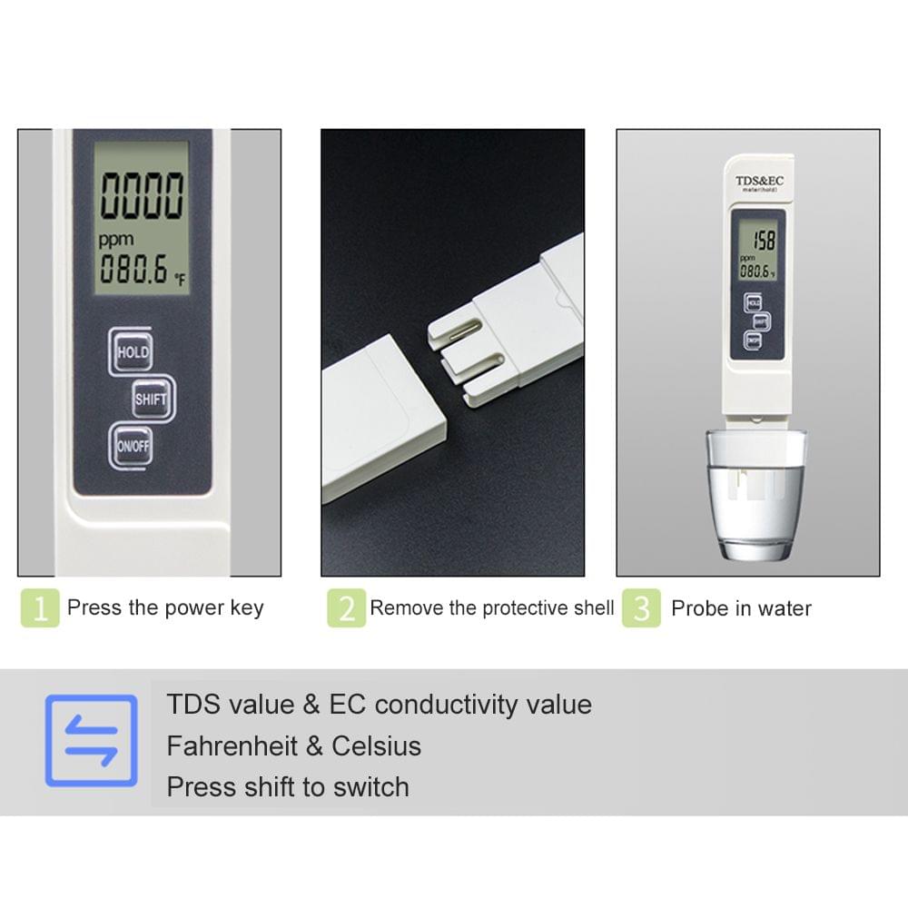 3 in 1 TDS EC Water Quality Test Meter Temperature Digital