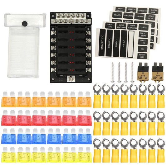 12 Way Fuse Box Blade Fuse Block Holder?12 Circuit Screw Nut