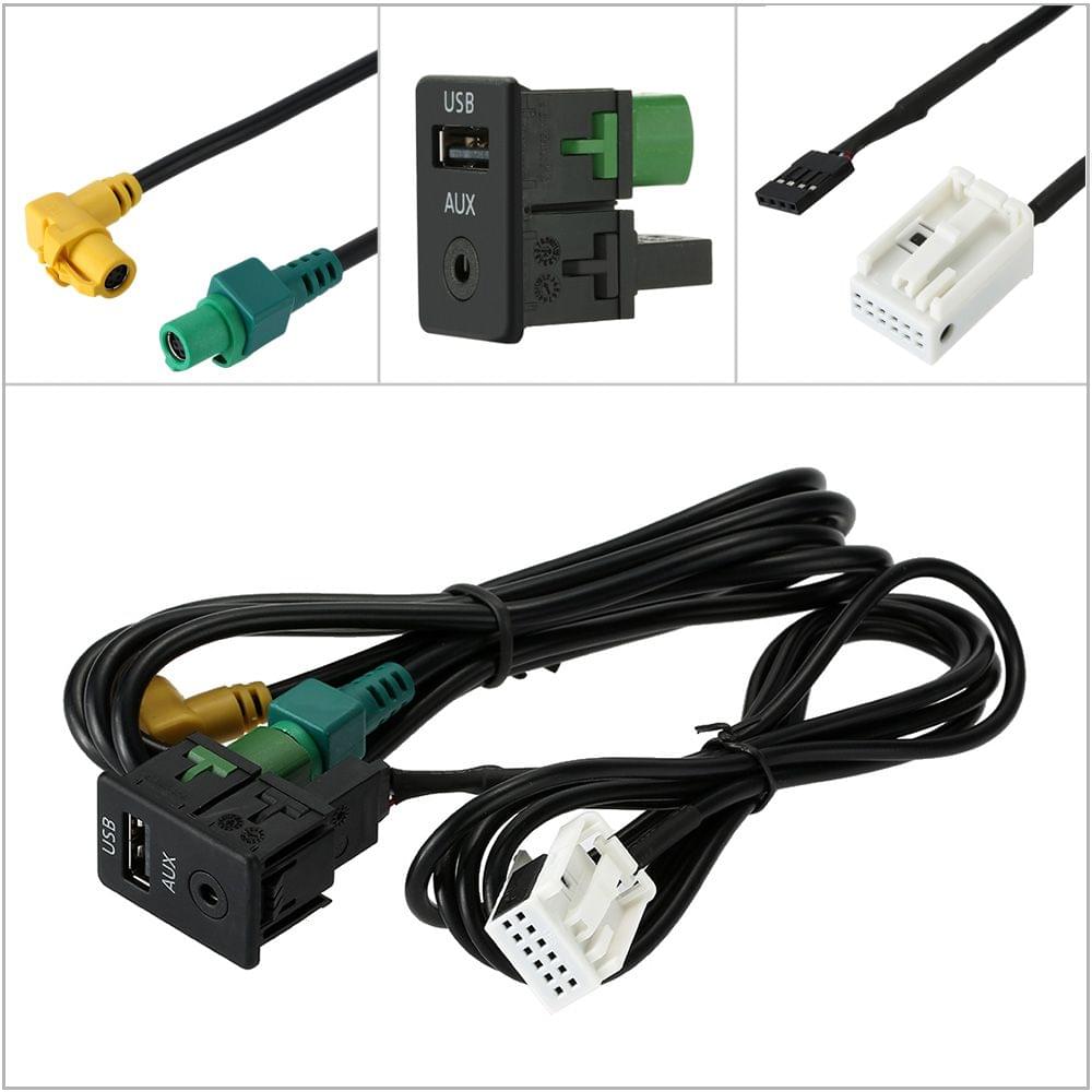 KKmoon USB AUX Audio Cable Switch Plug for VW Passat B6 B7