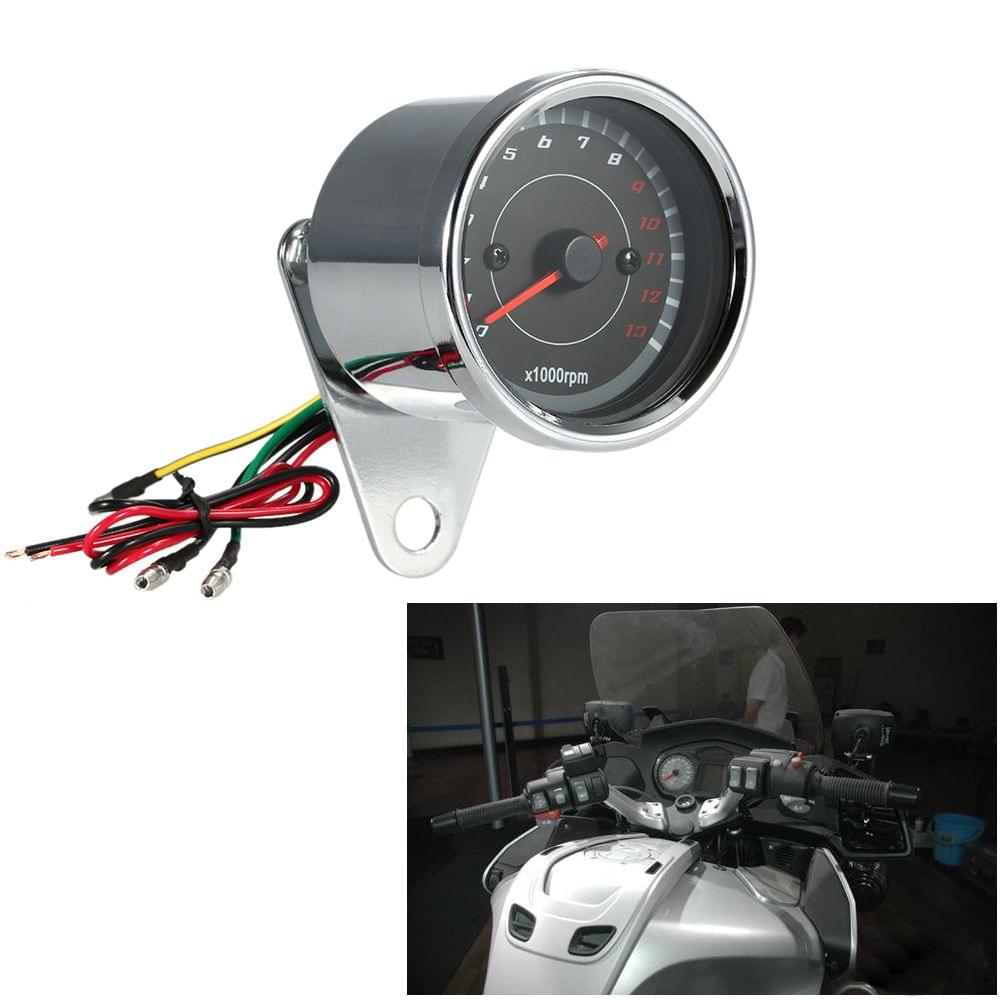 12V Universal Motorcycle Tachometer Meter LED Backlight 13K