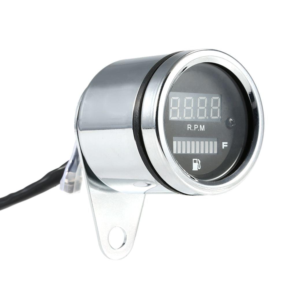 12V Motorcycle 2 in 1 Tachometer RPM Shift Meter Fuel Gauge