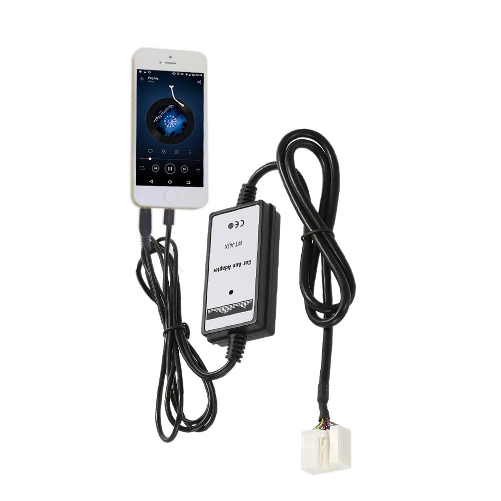 Uniqkart for Honda Acura 6Pin Car 3.5mm Aux-in Audio Adapter USB
