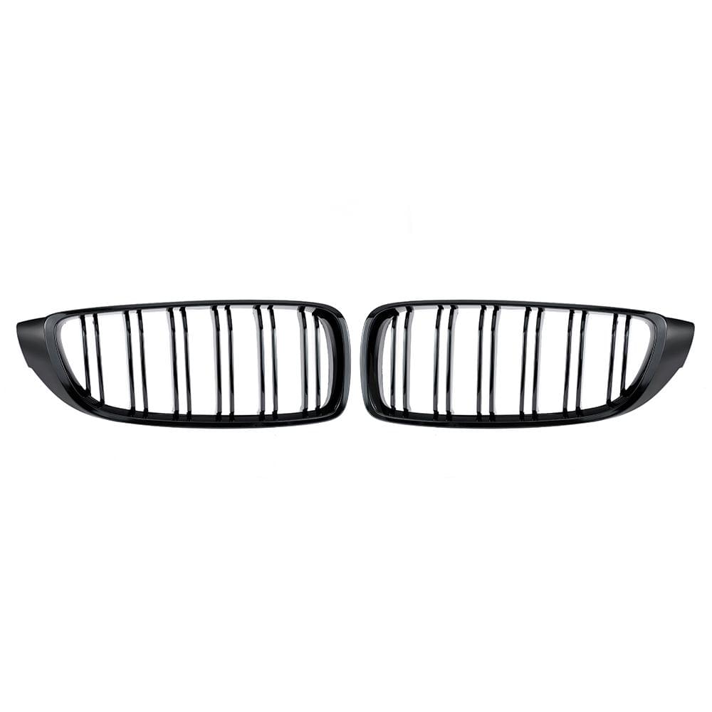 Gloss Black Front Kidney Grille Double Slat M4 Sport Style