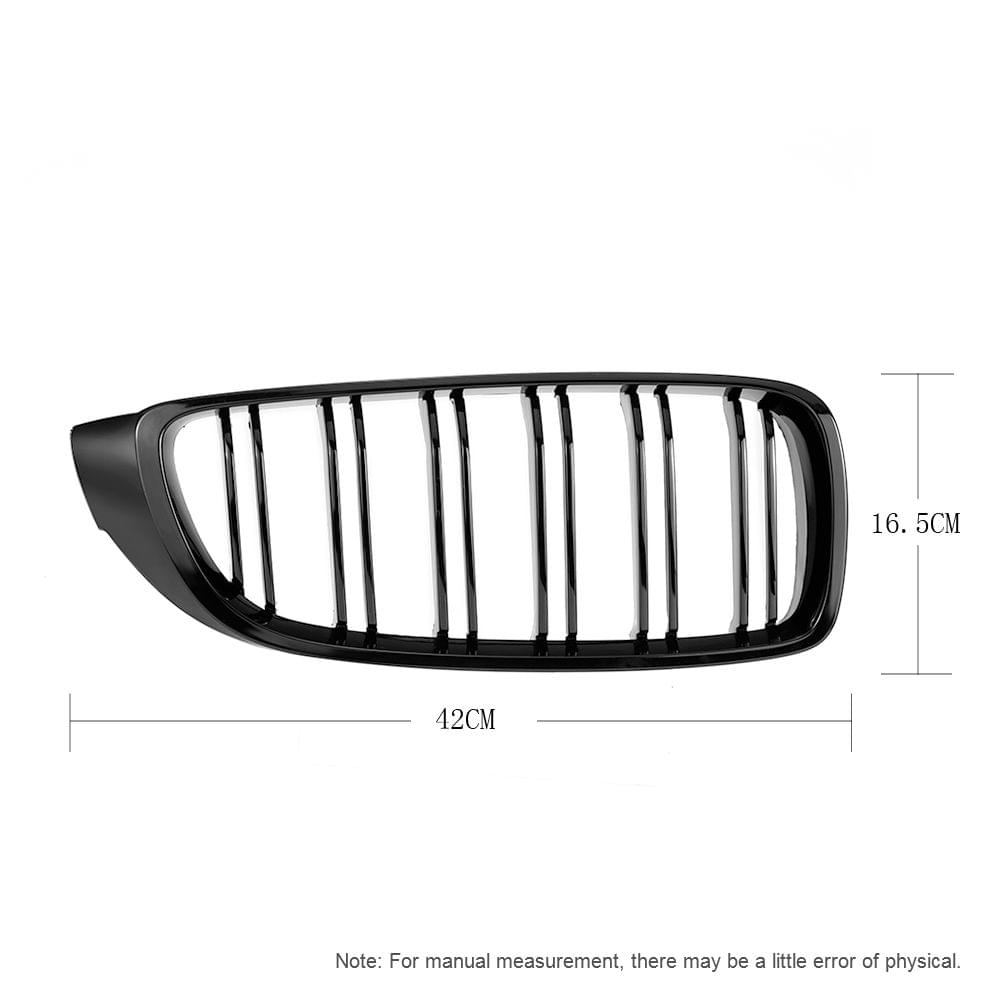 Gloss Black Front Kidney Grille Double Slat M4 Sport Style