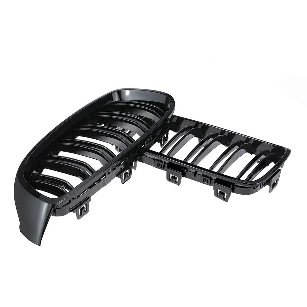 Gloss Black Front Kidney Grille Double Slat M4 Sport Style