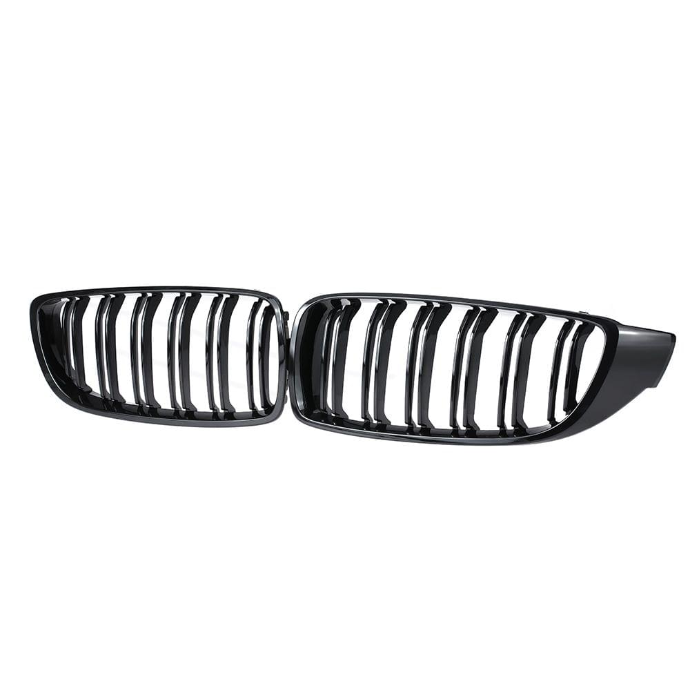 Gloss Black Front Kidney Grille Double Slat M4 Sport Style