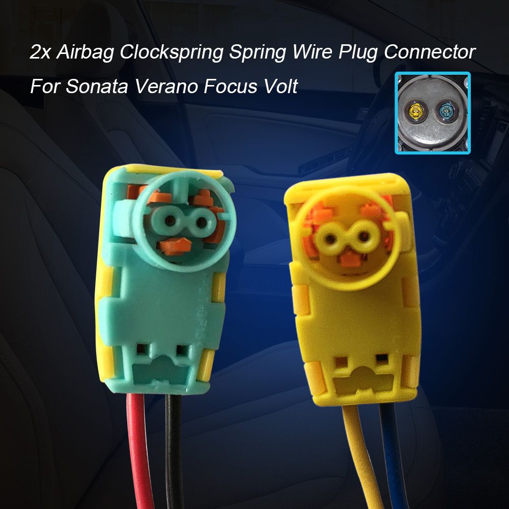 2x Airbag Clockspring Spring Wire Plug Connector For Sonata
