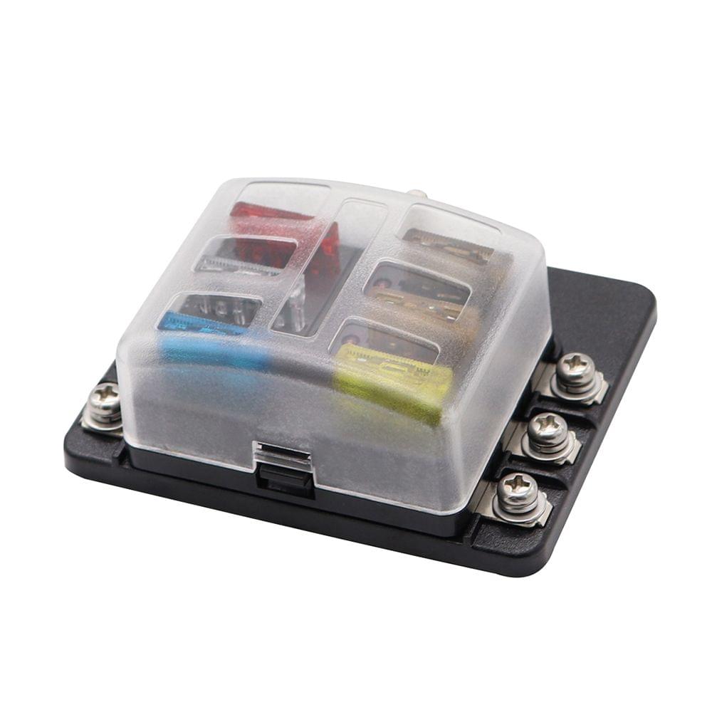6 Way Blade Fuse Box with LED Indicator Fuse Block for Car