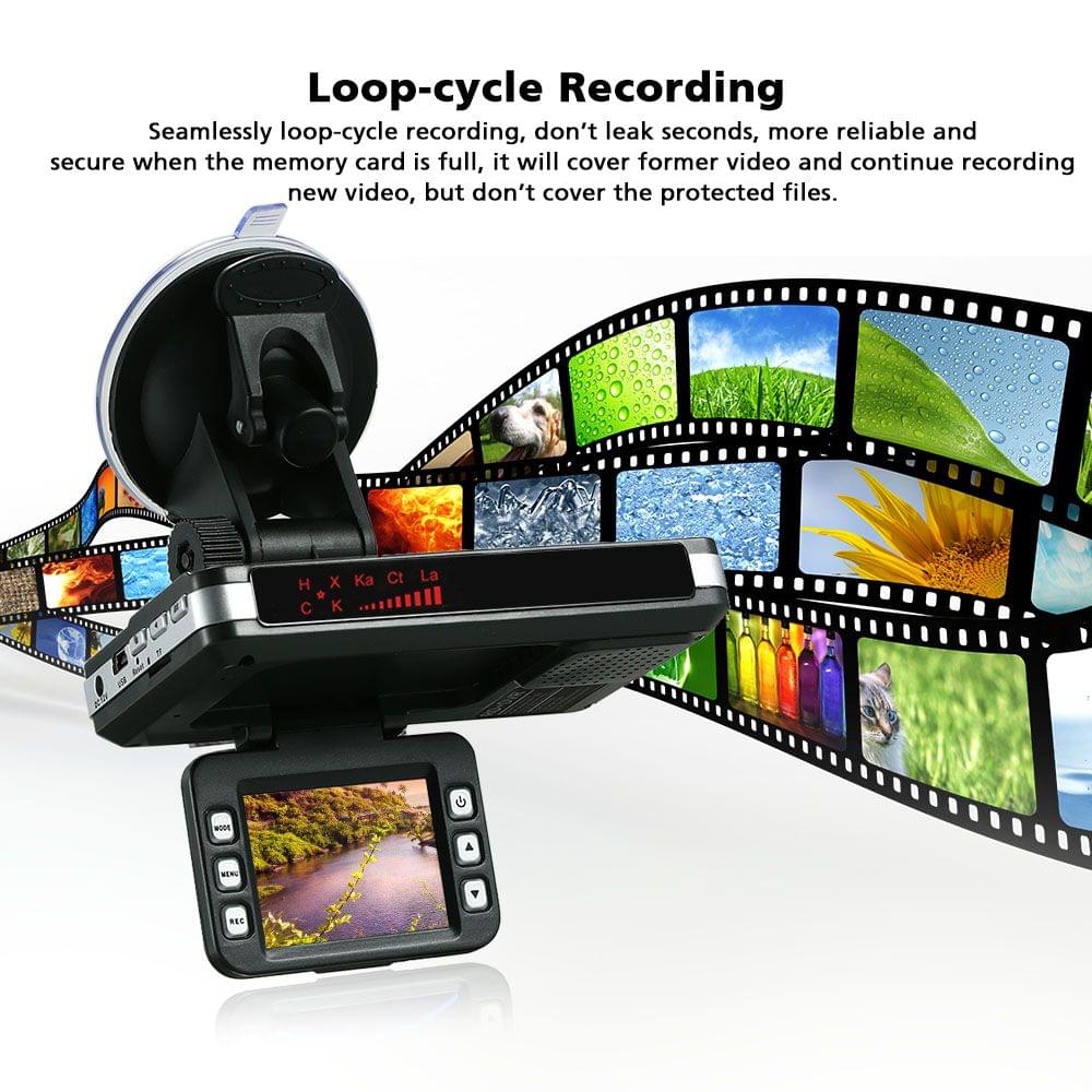 Anti Radar Detector Car DVR 2 in 1 720P Dash Cam Radar Speed