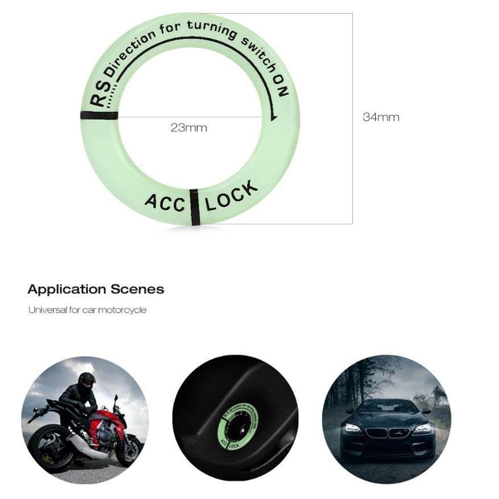 Car Ignition Switch Cover Luminous Key Ring Hole Cover