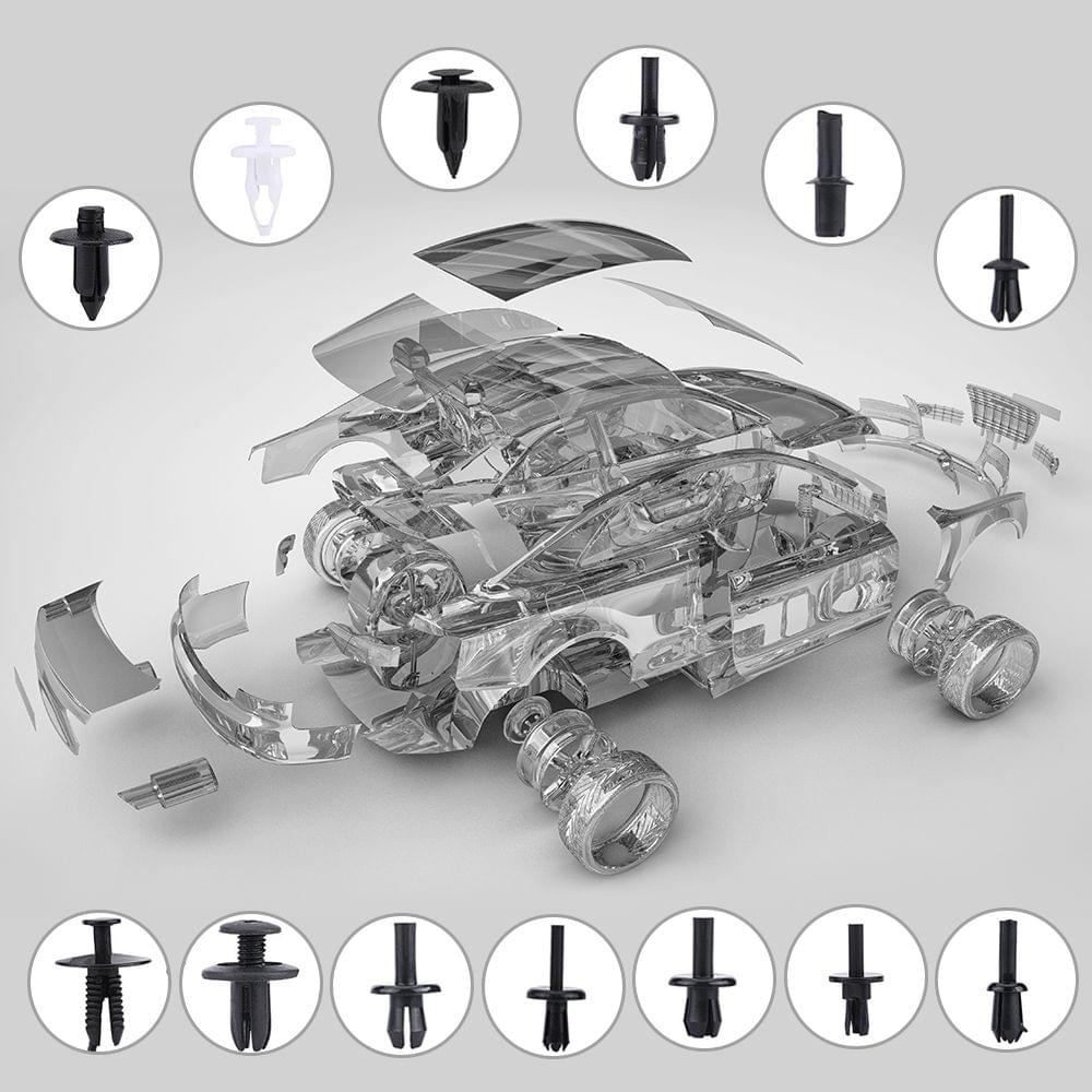 350Pcs Assorted Car Body Plastic Push Retainer Pin Rivet - 350pcs