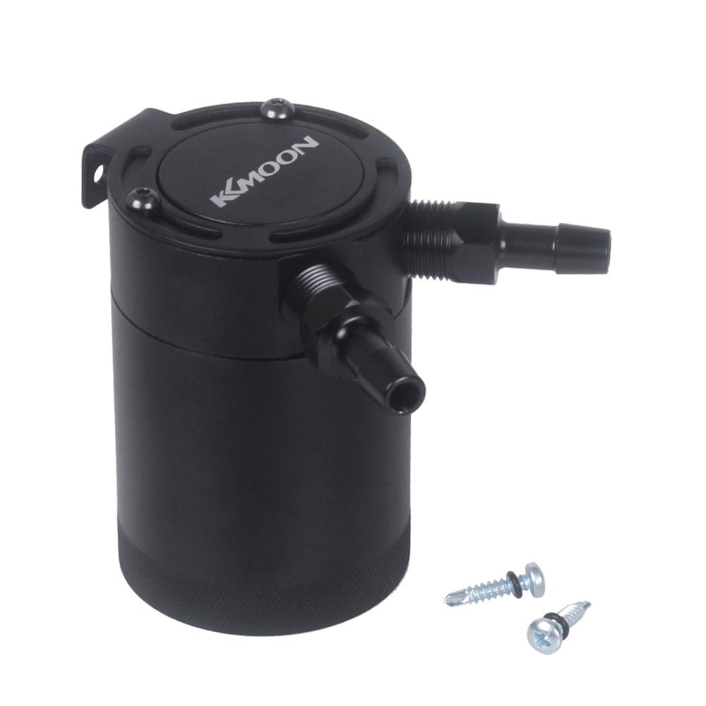 KKmoon Baffled Aluminum 2-Port Oil Catch Can Tank Air Oil
