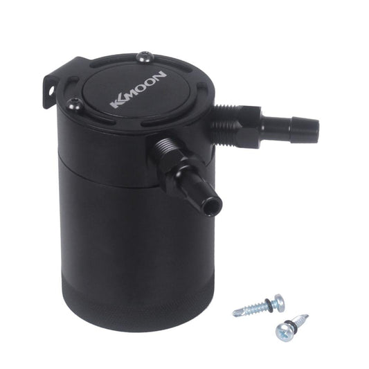 KKmoon Baffled Aluminum 2-Port Oil Catch Can Tank Air Oil