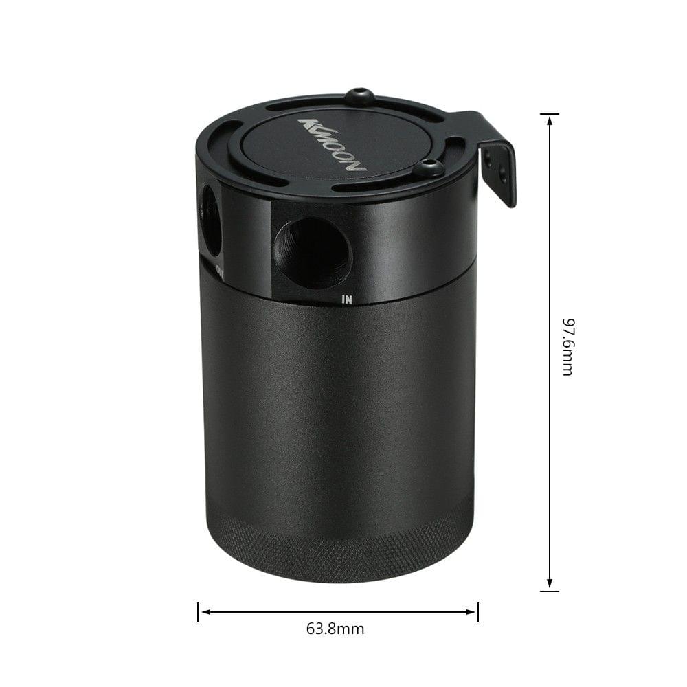 KKmoon Baffled Aluminum 2-Port Oil Catch Can Tank Air Oil
