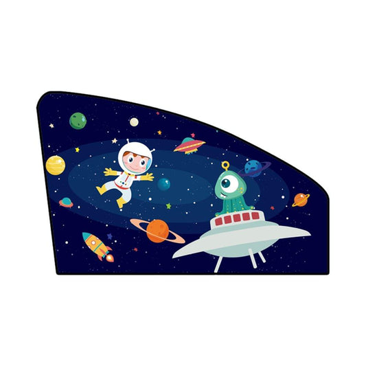 Cartoon Pattern Retractable Magnetic Car Sun Shade Universal - Style 2 & Front Left Side