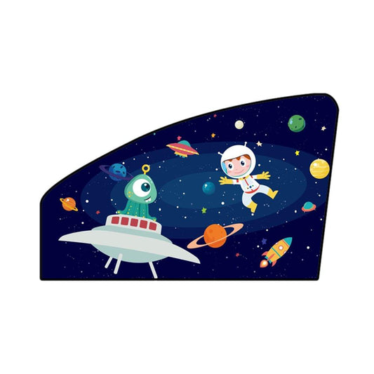 Cartoon Pattern Retractable Magnetic Car Sun Shade Universal - Style 2 & Front Right Side