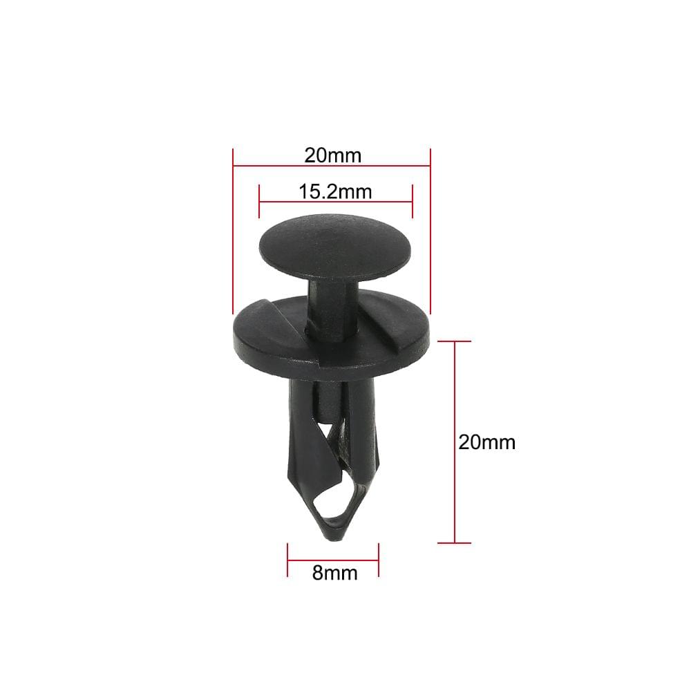 Nylon Bumper Push Fasteners Rivet Clips 90PCS 3 Size Screws