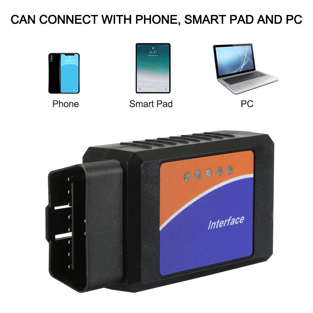 Black OBD OBD? Scanner Tool Detector with BT Connection for