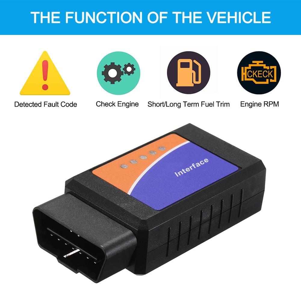 Black OBD OBD? Scanner Tool Detector with BT Connection for