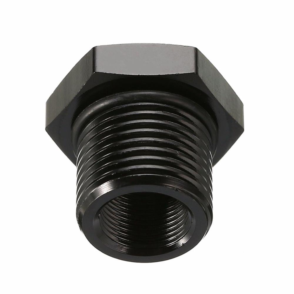 Car Oil Filter Black Anodized Aluminum Threaded Adapter