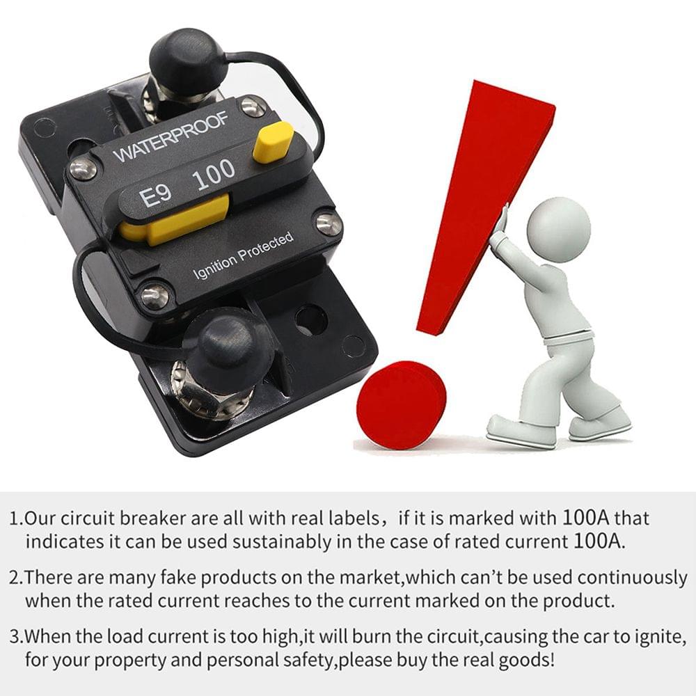 100A Circuit Breaker Dual Battery Manual Reset IP67