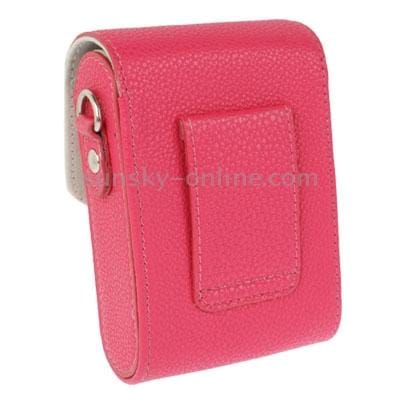 Litchi Texture Universal Mini Digital Leather Camera Bag, Size: 112x80x40mm (Purple)