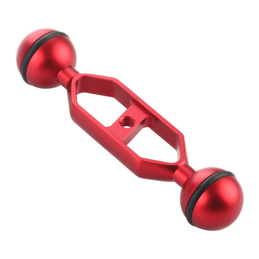 PULUZ 5.0 inch 12.7cm Aluminum Alloy Dual Balls Arm for Underwater Torch / Video Light (Red)