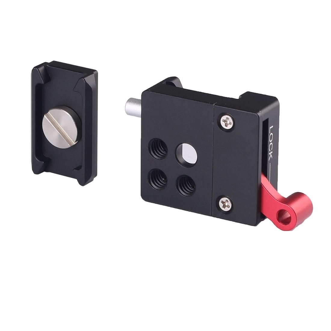 WARAXE 1632 Lock Knob Safety Slot Standard Adapter Clamp + Quick Release Plate (Black)