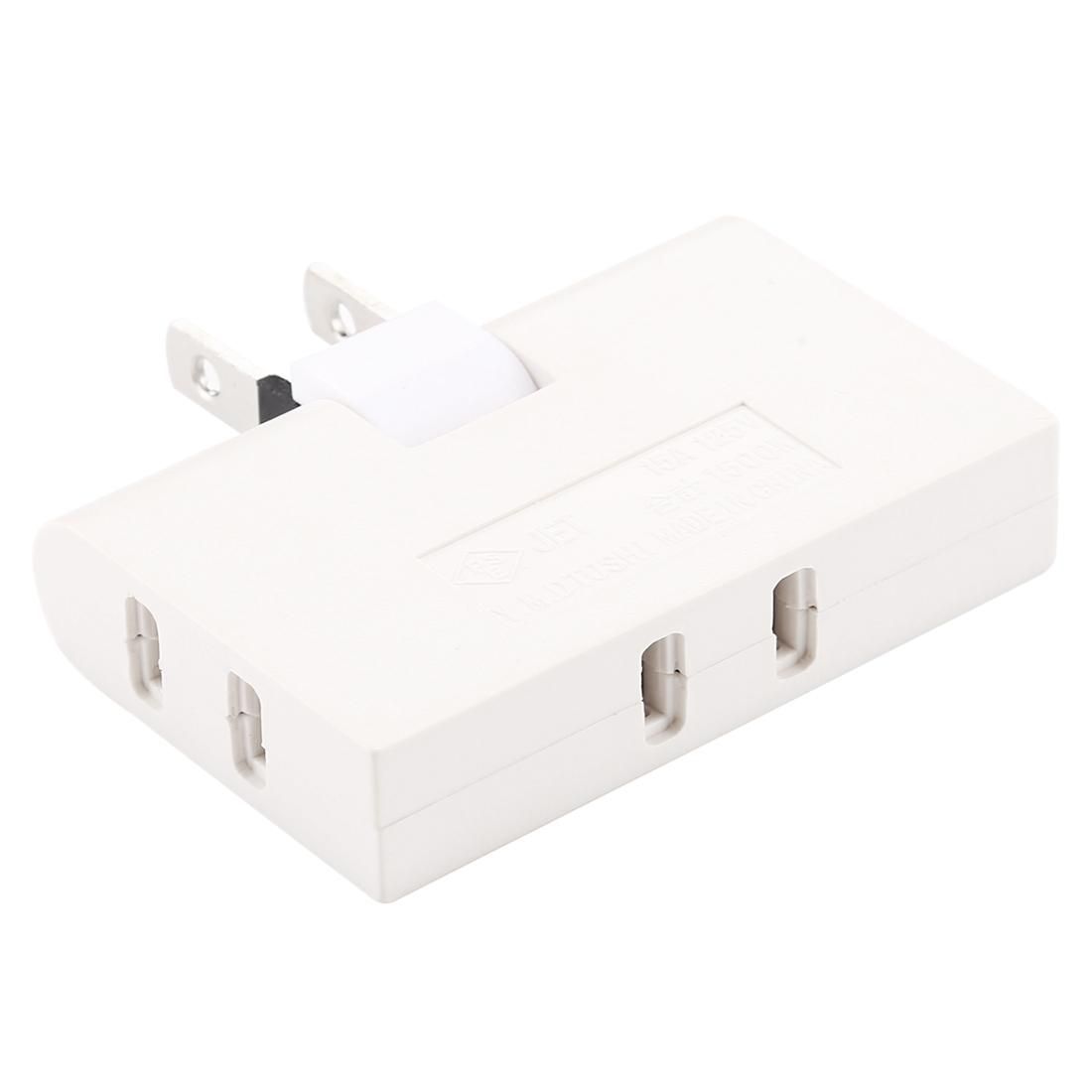 1 to 3 15A 180 Degrees Rotation Extension Multi Plug Mini Slim Wireless Outlet Socket, US Plug, AC 110-220V (White)