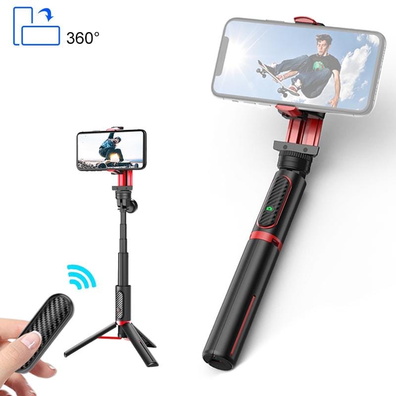 Mini Stabilizer Selfie Stick Tripod Mount Holder?with Bluetooth Remote Control (Red)