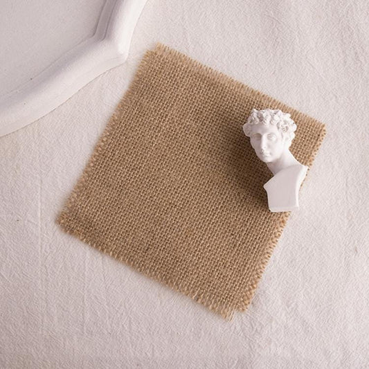 10 PCS 12x12cm Torn Edges Vintage Coarse Jute Scented Candle Coaster Photography Decoration Props (Regular Twist)