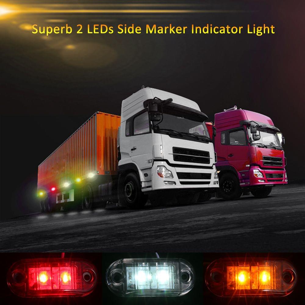 DC9-30V 2 LEDs Side Marker Indicator Light Clearance Lamp