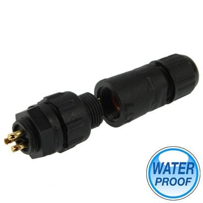 IP68 Shielded 3 Pin M14 Waterproof Connector, Cable Diameter: 2.5-7.5mm