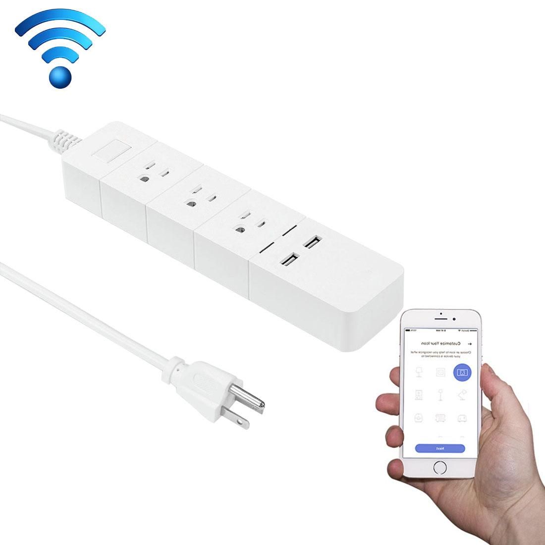 Meross MSS425 2 x USB Ports + 3 x US Plug Smart Outlets WiFi Remote Control Smart Power Socket Works with Amazon Alexa & Google Assistant, AC 100-125V, US Plug (White)